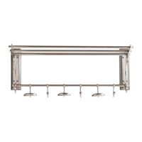 perchero pared 6 ganchos metal plata envejecida l66 cm