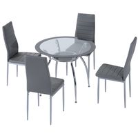 conjunto de comedor gris 42 x 52 x 96 cm