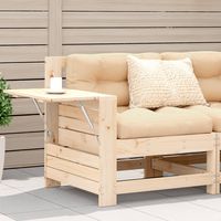 vidaxl sofa de jardin con reposabrazos y cojin madera maciza de pino