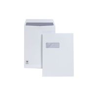 plus fabric press seal pocket window white envelopes c4 pack 250