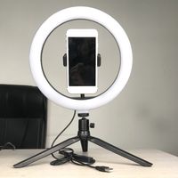 lampara ajustable led selfie round light brightness para live broadcast selfie photography video con soporte para telefono movil