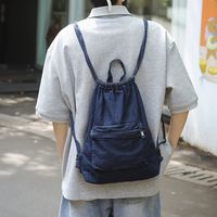 mochila vaquera con estilo y diseno de cordon para hombre mochila informal para el dia a dia y para salir mochila de estudiante para la universidad y la biblioteca regalo ideal para ninos y ninas