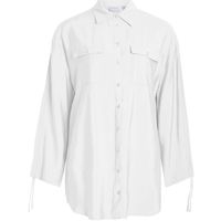 vila blusa klaria oversize shirt ls - cloud dancer para mujer