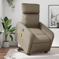 vidaxl sillon reclinable de masaje electrico cuero sintetico capuchino