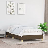 vidaxl estructura de cama sin colchon tela marron oscuro 90x190 cm