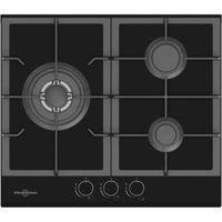 vitrokitchen cg630nn placa de gas natural 3 zonas 60cm negra