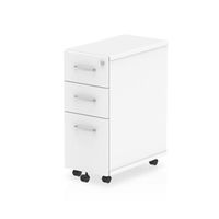 impulse narrow under desk pedestal 3 drawer white - i001655