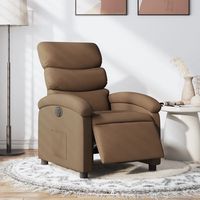 vidaxl sillon reclinable electrico de tela marron