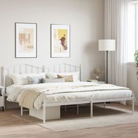 vidaxl estructura cama sin colchon con cabecero metal blanco 200x200cm