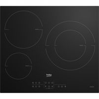 beko hiis63206m placa de induccion 3 zonas 60cm negra