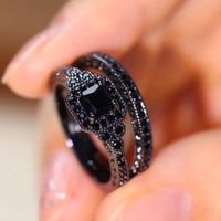 2pcs anillos de la serie cool black para hombres conjunto de dos piezas anillo de lujo de negocios y joyeria