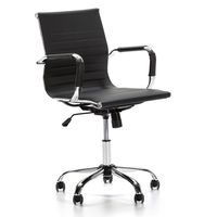 sillon de oficina reclinable negro piel sintetica altura ajustable