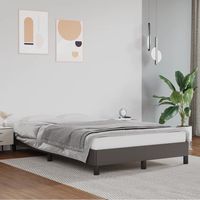 vidaxl estructura de cama sin colchon cuero sintetico gris 120x200 cm