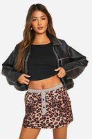 minifalda estilo boxer con estampado de leopardo y cintura elastica multi