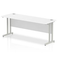 impulse 1800600 rectangle silver cantilever leg desk white - mi002199