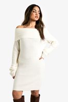 vestido jersey mini de canale con escote bardot cream