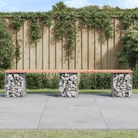 vidaxl banco jardin diseno gaviones madera abeto douglas 203x31x42 cm