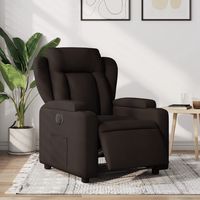 vidaxl sillon reclinable electrico tela marron oscuro