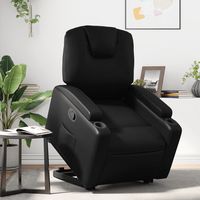 vidaxl sillon reclinable elevable cuero artificial negro