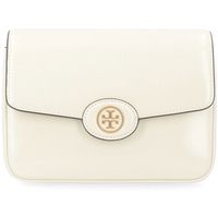 tory burch bolso de mano bolso robinson de charol marfil para mujer