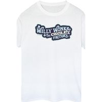 willy wonka camiseta manga larga chocolate factory logo para mujer