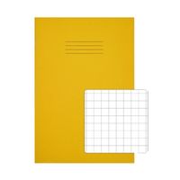 rhino exercise book 10mm square 64p a4 yellow pack of 50 vc48405