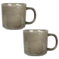 taza de ceramica verde caqui