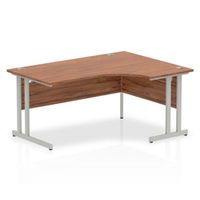 impulse cantilever 1600 right hand crescent desk walnut -