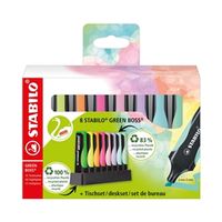 stabilo green boss desk set highlighter assorted pack of 8 607008-5