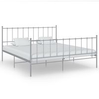 vidaxl estructura de cama sin colchon metal gris 200x200 cm