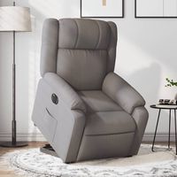 vidaxl sillon electrico reclinable elevable de tela gris taupe