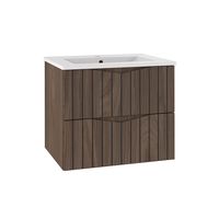 mueble lavabo encastrado estratificado marron negro