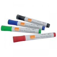 nobo glass whiteboard marker assorted 4 pack 1905323