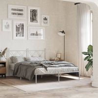 vidaxl estructura cama sin colchon con cabecero metal blanco 140x200cm