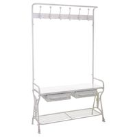 recibidor con percha de metal blanco 104x39x183