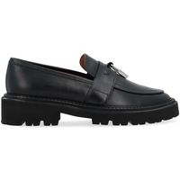 via roma 15 mocasines mocasin de cuero negro con candado para mujer