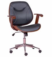 silla de oficina de diseno con madera oscura negro