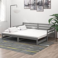 vidaxl sofa cama extraible sin colchon gris 2x90x200 cm