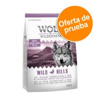 wolf of wilderness pienso para perros - oferta de prueba - blue river - 400 g classic con salmon