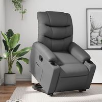 vidaxl sillon reclinable elevable cuero artificial gris