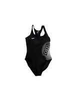 banador para natacion joma lake ii mujer  nina negro-blanco