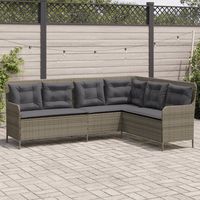 vidaxl sofa de jardin en forma de l con cojines ratan sintetico gris