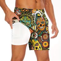 pantalones cortos hawaianos de moda para hombre con cordon y estampado de calavera 3d banadores de secado rapido para la playa de verano la piscina y el resort