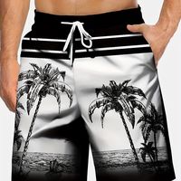 bermudas casuales de playa para hombres con estampado de palmeras banadores de secado rapido con cordon para vacaciones diarias