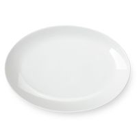 fuente oval 38 x 24 cm porcelena blanco