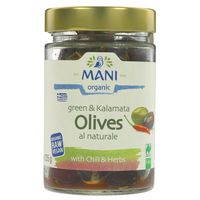 mani organic mixed olives al naturale - 205g