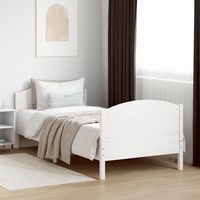 vidaxl estructura de cama sin colchon madera de pino blanca 90x200 cm