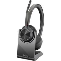 poly voyager 4320-m auriculares bluetooth con base de carga certificados para microsoft teams negros