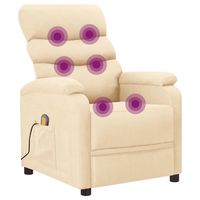 vidaxl sillon de masaje de tela color crema