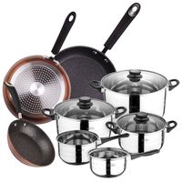 san ignacio toledo bateria de cocina 8 piezas  set de 3 sartenes premium